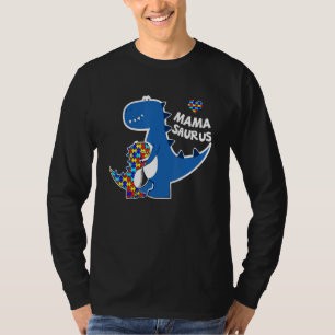 Camiseta Autismo Sensibilização Mama Saurus Dinossaur Quebr