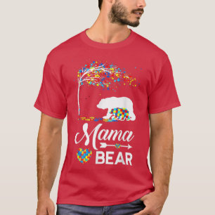 Camiseta Autismo Sensibilização Mamãe Ursa Autismo Mãe Prem