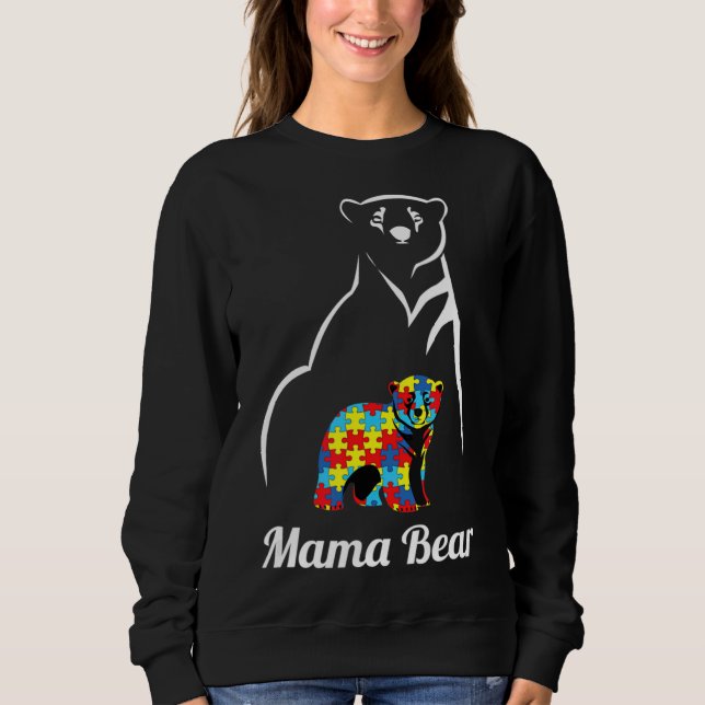 Camiseta Autismo Sensibilização Mamãe Ursa Mãe (Frente)