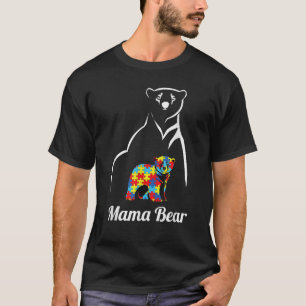 Camiseta Autismo Sensibilização Mamãe Ursa Mãe Dando Presen