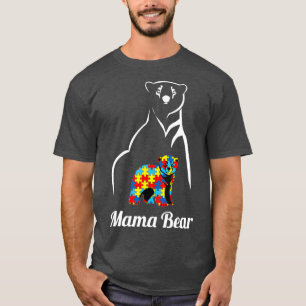 Camiseta Autismo Sensibilização Mamãe Ursa Mãe Suporte Auti