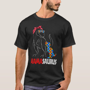 Camiseta Autismo Sensibilização Mamasaurus Mama Dinossaur Q