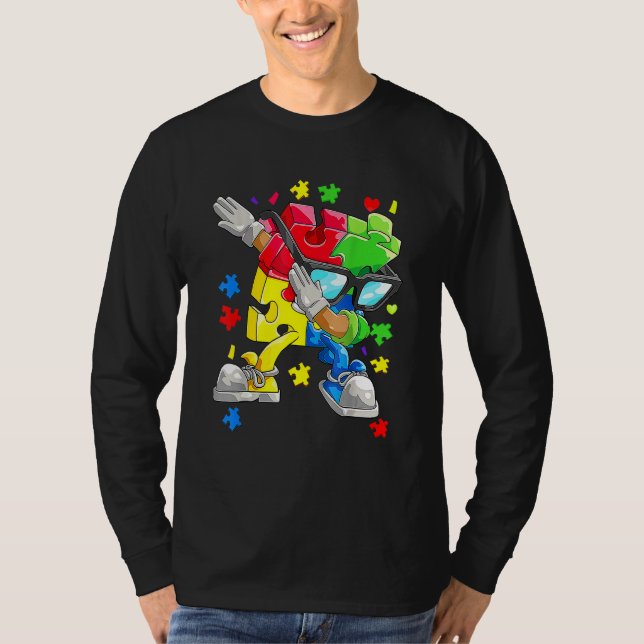 Camiseta Autismo Sensibilização Meninos Meninos Dabbing Que (Frente)