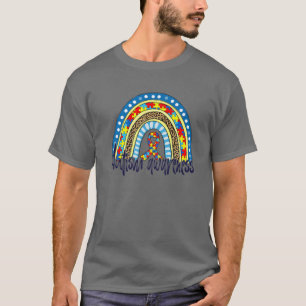 Camiseta Autismo Sensibilização Mês Leopard Rainbow Auti