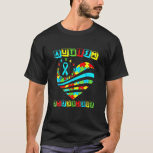 Camiseta Autismo Sensibilização Mulheres Coração Apoio 