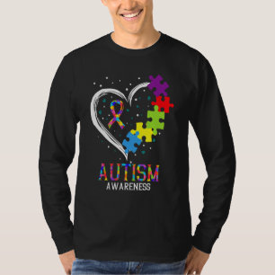 Camiseta Autismo Sensibilização Mulheres Coração Apoio Cria