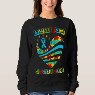 Camiseta Autismo Sensibilização Mulheres Coração Apoio Cria