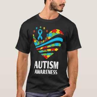 Camiseta Autismo Sensibilização Mulheres Coração Apoio Mont