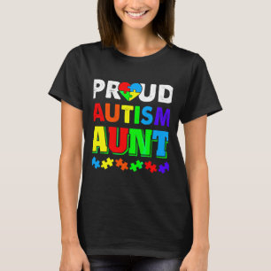Camiseta Autismo Sensibilização Orgulhosa Tia Quebra-cabeça