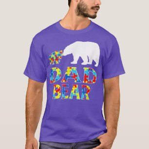 Camiseta Autismo Sensibilização Pai Bear Suporte a Autist 6