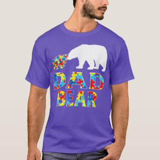 Camiseta Autismo Sensibilização Pai Bear Suporte a Autist 6