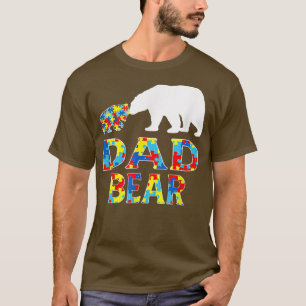 Camiseta Autismo Sensibilização para o Urso de Pai Suporte 