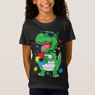 Camiseta Autismo Sensibilização Para Rex Dinossaur Quebra-c