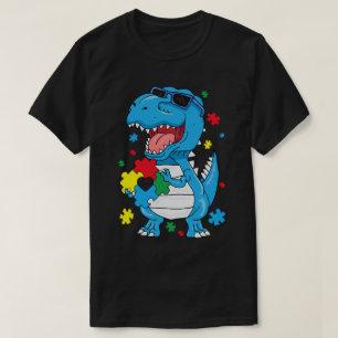 Camiseta Autismo Sensibilização Para Rex Dinossaur Quebra-c