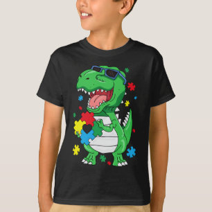 Camiseta Autismo Sensibilização Para Rex Dinossaur Quebra-c