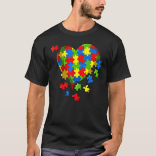 Camiseta Autismo Sensibilização Quebra-cabeça Coração Ser A