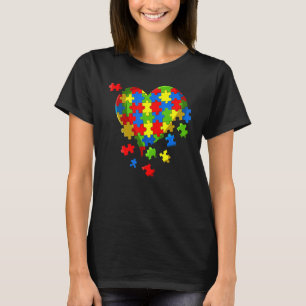 Camiseta Autismo Sensibilização Quebra-cabeça Coração Ser A