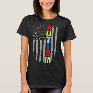 Camiseta Autismo Sensibilização Quebra-cabeça de Bandeira A