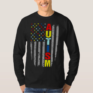Camiseta Autismo Sensibilização Quebra-cabeça de Bandeira A