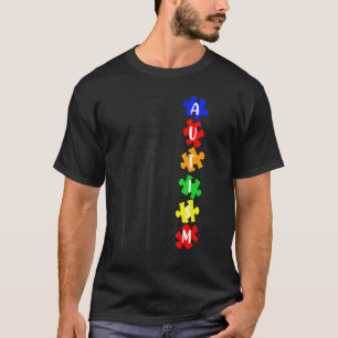 Camiseta Autismo Sensibilização Quebra-cabeça de Bandeira A