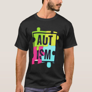 Camiseta Autismo Sensibilização Quebra-cabeça de Bolso Mulh