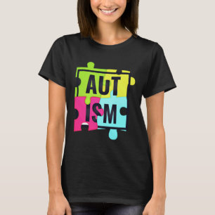Camiseta Autismo Sensibilização Quebra-cabeça de Bolso Mulh