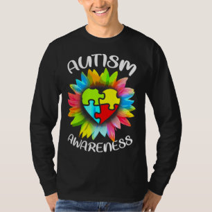 Camiseta Autismo Sensibilização Quebra-cabeça de Coração Co