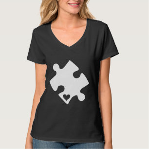 Camiseta Autismo Sensibilização Quebra-cabeça de Coração T