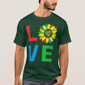 Camiseta Autismo Sensibilização Quebra-cabeça de girassol