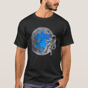 Camiseta Autismo Sensibilização Quebra-cabeça do Astronauta