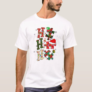Camiseta Autismo Sensibilização Quebra-cabeça Natal Hohoho 