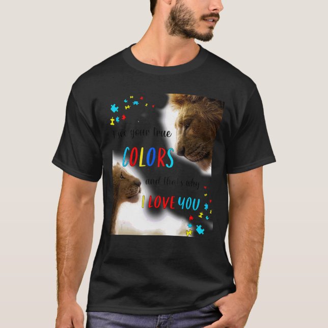 Camiseta Autismo Sensibilização Rei Leão Eu Vejo Suas Verda (Frente)