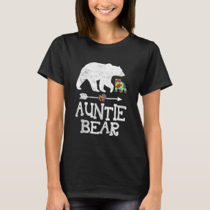 Camiseta Autismo Sensibilização Tia Urso Quebra-cabeça