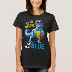 Camiseta Autismo Sensibilização Trex Dino Dinossauro Dinoss