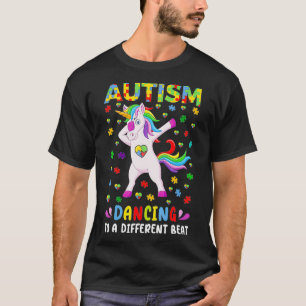 Camiseta Autismo Sensibilização Unicórnio Dançando Para Ser
