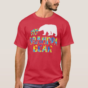 Camiseta Autismo Sensibilização Vovô Bear Suporte Autista P