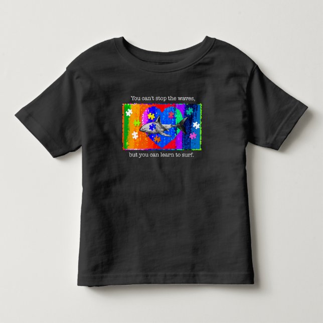 Camiseta Autismo Shark 3T PRETO (Frente)