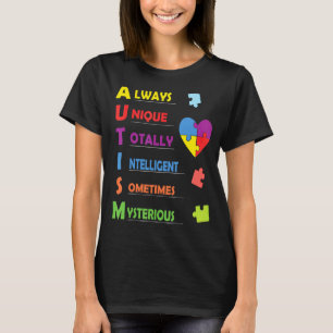 Camiseta Autismo Sigla E Peça De Quebra-Cabeça
