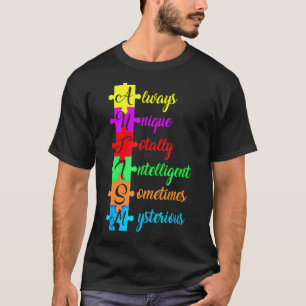 Camiseta Autismo Sigla E Peça Do Quebra-Cabeça Diversão Co