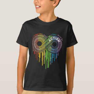 Camiseta Autismo Símbolo Infinito Arco Arco-Íris Sensibiliz