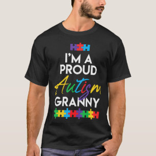 Camiseta Autismo-Sou Uma Orgulhosa Avó Autista Mãe Coração 