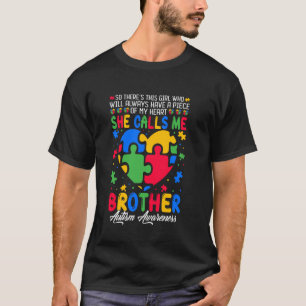 Camiseta Autismo Suporte Familiar Ela Me Chama Autismo Irmã