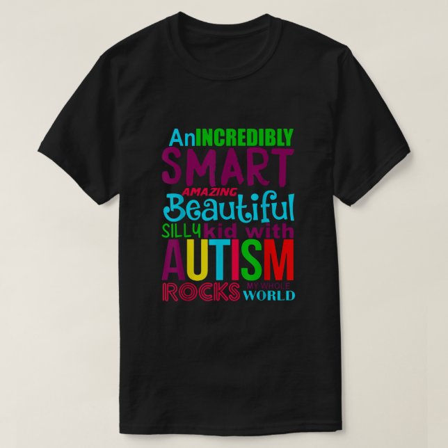 Camiseta Autismo T Shirt Kid Com Autismo Rocks Meu Mundo In (Frente do Design)