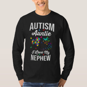 Camiseta Autismo tia Eu amo meu Quebra-cabeça do sobrinho