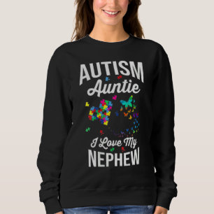 Camiseta Autismo tia Eu amo meu Quebra-cabeça do sobrinho