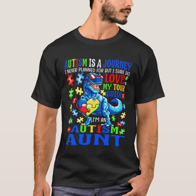 Camiseta Autismo Tia Journey Cita Autismo Sensibilização Di (Frente)