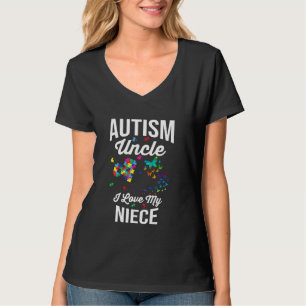 Camiseta Autismo Tio I Love My Niece Quebra-cabeça Button