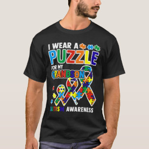 Camiseta Autismo - Uso Um Quebra-Cabeça Pelo Meu Neto Consc