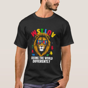Camiseta Autismo Vendo o Mundo de Maneira Diferente Leão de