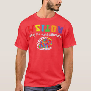 Camiseta Autismo vendo o mundo diferente do cérebro gênio C